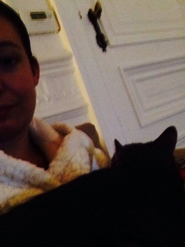 chilling with my cat